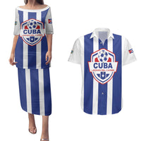 Custom Cuba Football Couples Matching Puletasi and Hawaiian Shirt Los Leones del Caribe