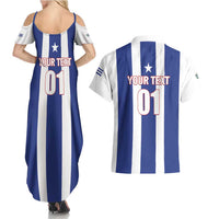 Custom Cuba Football Couples Matching Summer Maxi Dress and Hawaiian Shirt Los Leones del Caribe