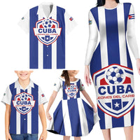 Custom Cuba Football Family Matching Long Sleeve Bodycon Dress and Hawaiian Shirt Los Leones del Caribe
