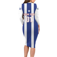 Custom Cuba Football Family Matching Long Sleeve Bodycon Dress and Hawaiian Shirt Los Leones del Caribe
