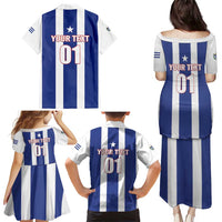 Custom Cuba Football Family Matching Puletasi and Hawaiian Shirt Los Leones del Caribe
