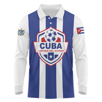 Custom Cuba Football Long Sleeve Polo Shirt Los Leones del Caribe