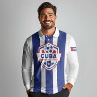Custom Cuba Football Long Sleeve Polo Shirt Los Leones del Caribe