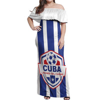 Custom Cuba Football Off Shoulder Maxi Dress Los Leones del Caribe