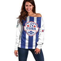 Custom Cuba Football Off Shoulder Sweater Los Leones del Caribe