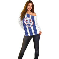 Custom Cuba Football Off Shoulder Sweater Los Leones del Caribe