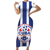 Custom Cuba Football Short Sleeve Bodycon Dress Los Leones del Caribe