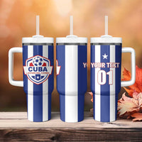 Custom Cuba Football Tumbler With Handle Los Leones del Caribe