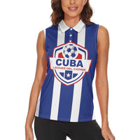 Custom Cuba Football Women Sleeveless Polo Shirt Los Leones del Caribe