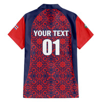 Custom Costa Rica Football Family Matching Off The Shoulder Long Sleeve Dress and Hawaiian Shirt Los Ticos Unique Pattern