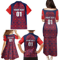 Custom Costa Rica Football Family Matching Puletasi and Hawaiian Shirt Los Ticos Unique Pattern