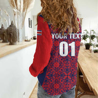 Custom Costa Rica Football Women Casual Shirt Los Ticos Unique Pattern