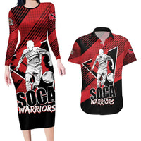 Custom Trinidad and Tobago Football Couples Matching Long Sleeve Bodycon Dress and Hawaiian Shirt Soca Warriors In My Heart
