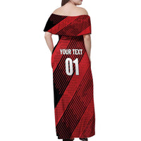 Custom Trinidad and Tobago Football Off Shoulder Maxi Dress Soca Warriors In My Heart