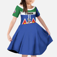 Personalized Canada Yukon Territories Kid Short Sleeve Dress Larger Than Life