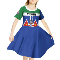 Personalized Canada Yukon Territories Kid Short Sleeve Dress Larger Than Life