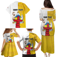 Personalized Canada Nunavut Territories Family Matching Puletasi and Hawaiian Shirt Inuktitut Our Land Our Strength