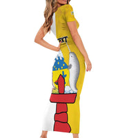 Personalized Canada Nunavut Territories Family Matching Short Sleeve Bodycon Dress and Hawaiian Shirt Inuktitut Our Land Our Strength
