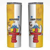 Personalized Canada Nunavut Territories Skinny Tumbler Inuktitut Our Land Our Strength