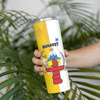 Personalized Canada Nunavut Territories Skinny Tumbler Inuktitut Our Land Our Strength