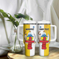 Personalized Canada Nunavut Territories Tumbler With Handle Inuktitut Our Land Our Strength