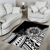 Taino Sun Traditional Tattoo Area Rug Polynesian Pattern