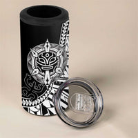 Taino Sun Traditional Tattoo 4 in 1 Can Cooler Tumbler Polynesian Pattern