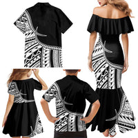 Taino Sun Traditional Tattoo Family Matching Mermaid Dress and Hawaiian Shirt Polynesian Pattern