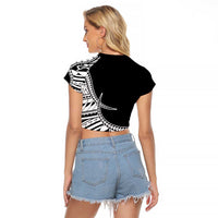 Taino Sun Traditional Tattoo Raglan Cropped T Shirt Polynesian Pattern