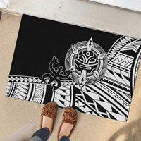 Taino Sun Traditional Tattoo Rubber Doormat Polynesian Pattern