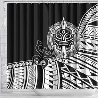 Taino Sun Traditional Tattoo Shower Curtain Polynesian Pattern