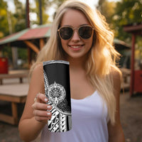 Taino Sun Traditional Tattoo Skinny Tumbler Polynesian Pattern