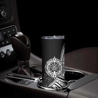 Taino Sun Traditional Tattoo Skinny Tumbler Polynesian Pattern