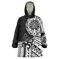 Taino Sun Traditional Tattoo Wearable Blanket Hoodie Polynesian Pattern
