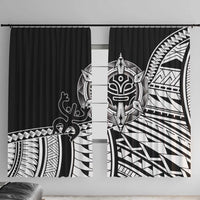 Taino Sun Traditional Tattoo Window Curtain Polynesian Pattern