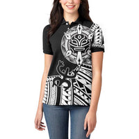 Taino Sun Traditional Tattoo Women Polo Shirt Polynesian Pattern