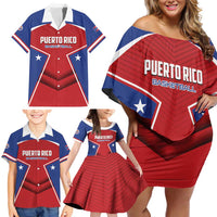 Personalized Puerto Rico Basketball Family Matching Off Shoulder Short Dress and Hawaiian Shirt Magnificos Go Champion