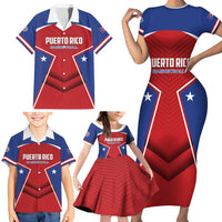 Personalized Puerto Rico Basketball Family Matching Short Sleeve Bodycon Dress and Hawaiian Shirt Magnificos Go Champion