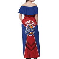 Personalized Puerto Rico Basketball Off Shoulder Maxi Dress Magnificos Go Champion