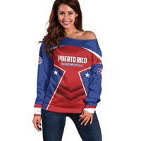 Personalized Puerto Rico Basketball Off Shoulder Sweater Magnificos Go Champion