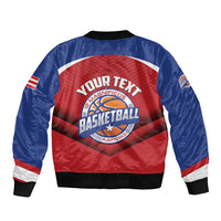 Personalized Puerto Rico Basketball Sleeve Zip Bomber Jacket Magnificos Go Champion
