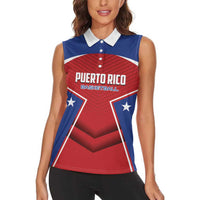 Personalized Puerto Rico Basketball Women Sleeveless Polo Shirt Magnificos Go Champion