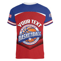 Personalized Puerto Rico Basketball Women V-Neck T-Shirt Magnificos Go Champion