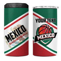 Personalized Mexico Basketball 4 in 1 Can Cooler Tumbler Guerreros Go Champion