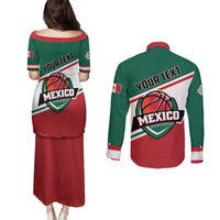Personalized Mexico Basketball Couples Matching Puletasi and Long Sleeve Button Shirt Guerreros Go Champion