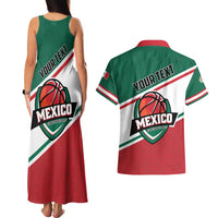 Personalized Mexico Basketball Couples Matching Tank Maxi Dress and Hawaiian Shirt Guerreros Go Champion
