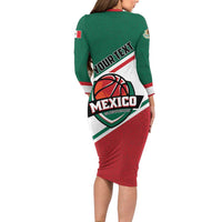 Personalized Mexico Basketball Family Matching Long Sleeve Bodycon Dress and Hawaiian Shirt Guerreros Go Champion