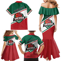 Personalized Mexico Basketball Family Matching Mermaid Dress and Hawaiian Shirt Guerreros Go Champion