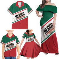 Personalized Mexico Basketball Family Matching Off Shoulder Maxi Dress and Hawaiian Shirt Guerreros Go Champion