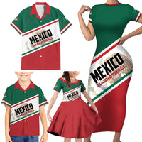 Personalized Mexico Basketball Family Matching Short Sleeve Bodycon Dress and Hawaiian Shirt Guerreros Go Champion